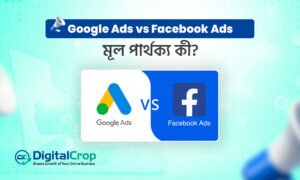 Google Ads এবং Facebook Ads এর মূল পার্থক্য দেখানো তুলনামূলক গ্রাফিক