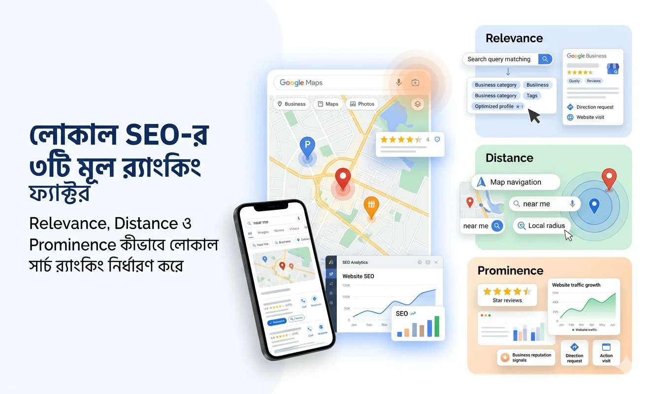 লোকাল SEO-র ৩টি মূল র্যাংকিং ফ্যাক্টর