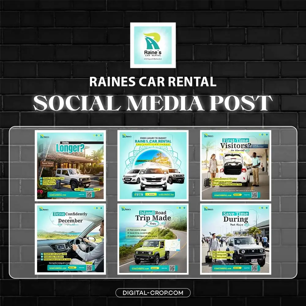 Raines Car Rental Social Media Poster Mockup