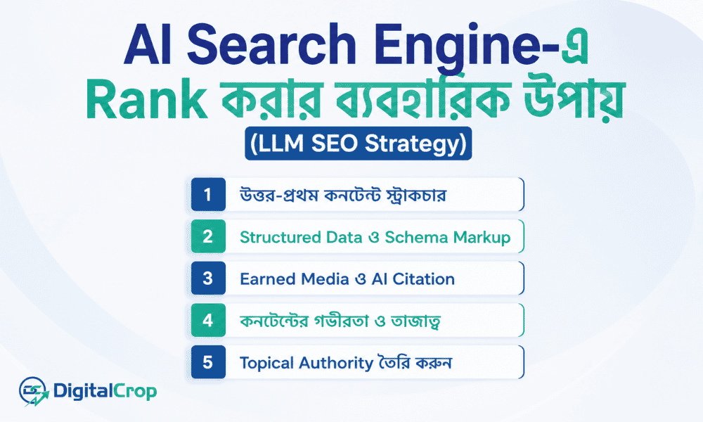 AI Search Engine-এ Rank করার ব্যবহারিক উপায় (LLM SEO Strategy)