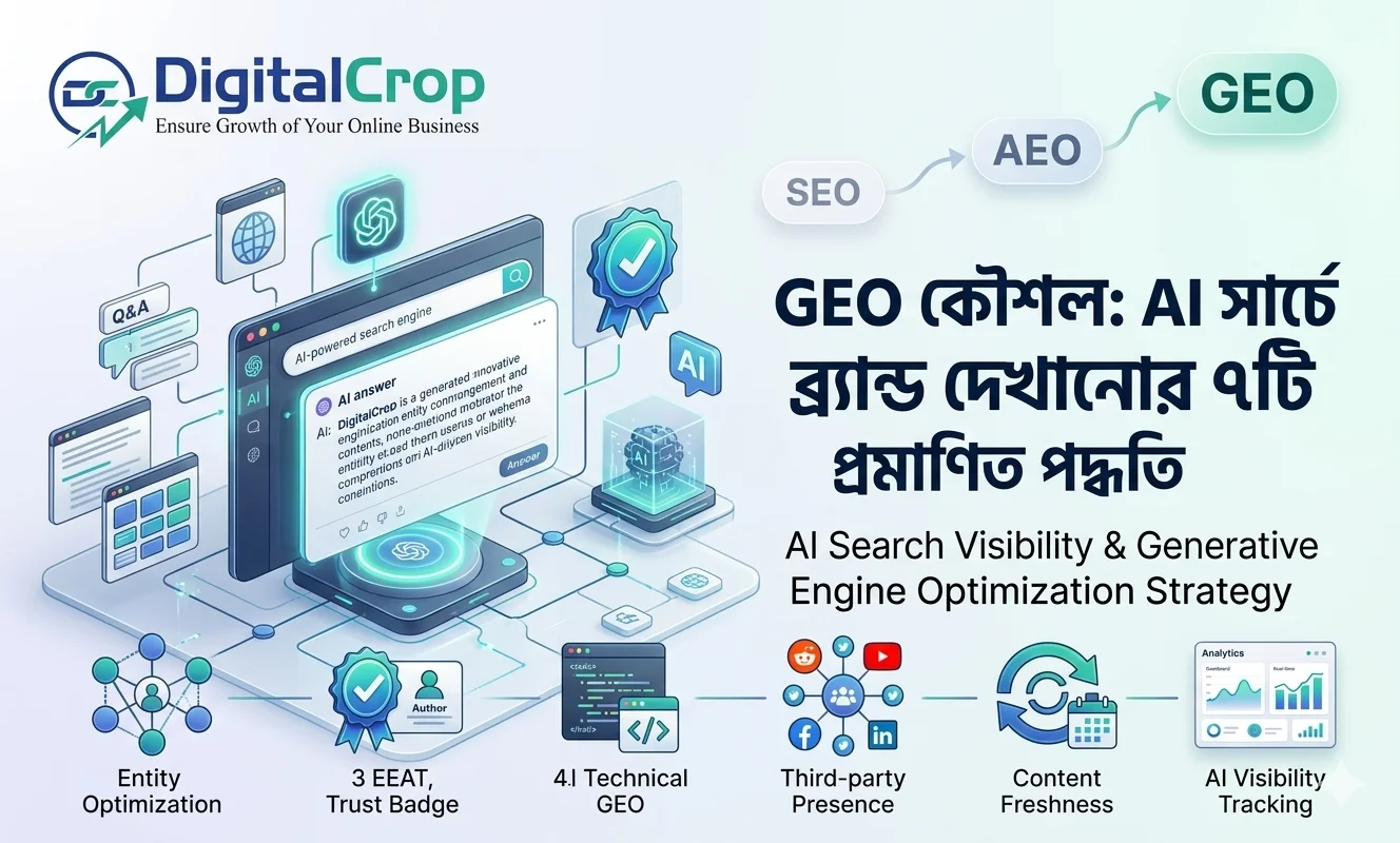 GEO কৌশল: AI সার্চে ব্র্যান্ড দেখানোর ৭টি প্রমাণিত পদ্ধতি
